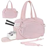 Roomy Tennis Gym Bag for Women - Tennis Tote Holds 2 Rackets, Shoe Compartment & Wet Pocket, Lightweight Sports Duffle, Fits 15.6