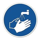 Autocollant pour laver et désinfecter les mains Ø 20 cm ISO 7010 M011 Autocollant – hin_745