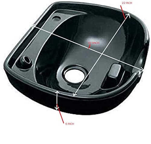 Image of DEZIINE�Portable Height Shampoo Basin Adjustable Hair Treatment Bowl Beber Salon Tool - Black(22X19.5X6) INCH