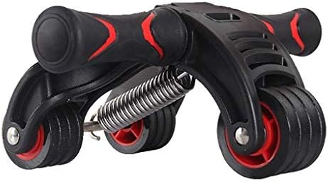 XYZMDJ Triple plegable 2-en-1 Rueda de ejercicio 4 ruedas orientadas abdominales Abs entrenamiento de fitness muscular máquina de gimnasio de entrenamiento con resistencia