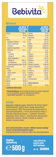 Bebivita 1 Anfangsmilch (5 x 500g), von Geburt an, angenehm sämig & gut sättigend, gut zum Zufüttern