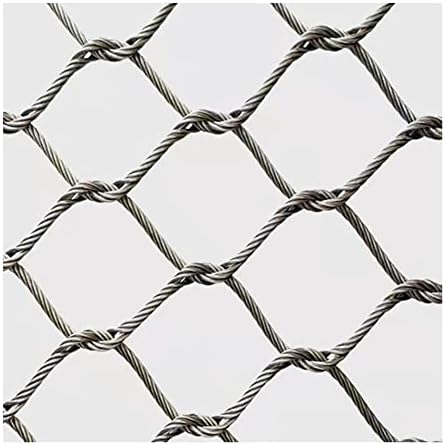 Durable Stainless Steel Wire Rope Mesh - Versatile Garden Fence, Animal Cage Net, High-Altitude Fall Protection, Impact-Resistant Metal Woven Mesh (Silver, 1x3m)