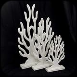 figura coraline Blanco decapado Rococo Figura Decorativa Coral de Madera en Blanco, Grande