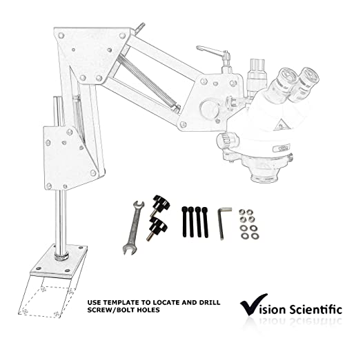 Image of VS-11F Trinocular Zoom Multi-Directional Microscope | 10x Widefield Eyepiece | 0.7X-4.5X Zoom Range, 7X-45x Magnification Range | Micro-Inserts Stand with Spring Bracket