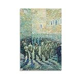 Wandkunstdrucke, Poster, Motiv: Der Gefängnishof von Vincent Van Gogh, Wandkunst, Bild, Malerei, Poster, Poster, Kunstwerke, Raumdekoration, 50 x 75 cm