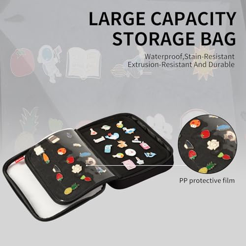 Image of Oeun fan Enamel Pin Display Book, Small Collections Or Travel Pin Trading Book, Pin Collector Display Bag,6-Page Lapel Pin Display Board,for Sports Pins,Memorial Pins, Pin Display Case (Black)