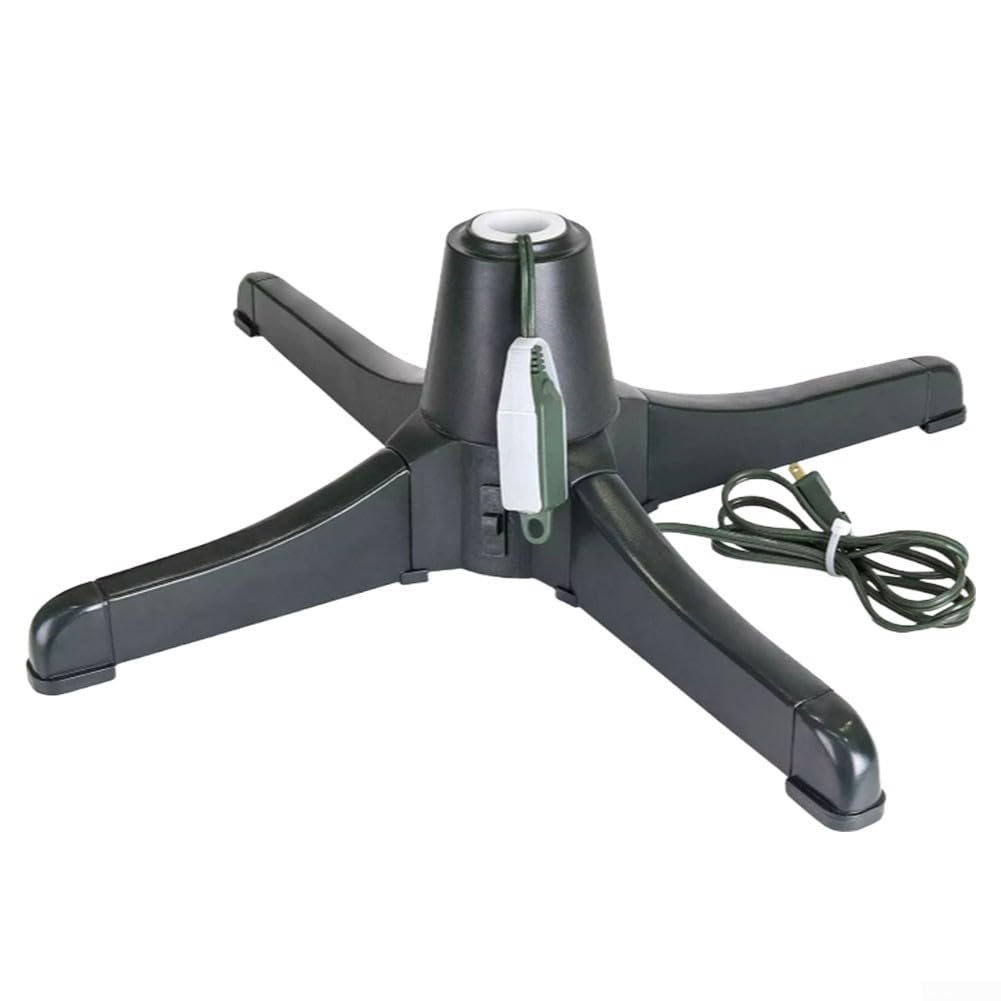Robuster elektrischer Weihnachtsbaumständer 66 cm, 360 Grad drehbar, einstellbar für Baumstämme 2,3 bis 3,2 cm, wetterfestes Kunststoffmodell für drinnen und draußen(EU)