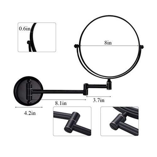 Miroir grossissant double face mural réglable de 8 pouces pour miroir de vanité - 4