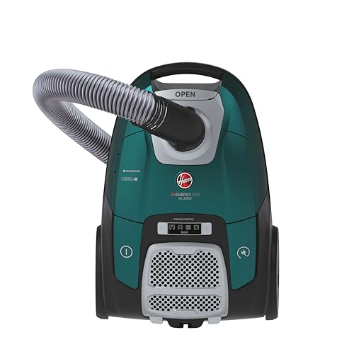 Hoover Bodenstaubsauger mit 3,5 L Beutel & HEPA-Filter – extra leiser Staubsauger (69 dBA) mit automatischem Beutelentsorgungssystem & Haustier-Düse – Allergy Edition für Allergiker [HE530ALG]