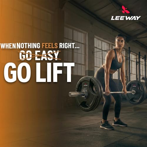 Image of LEEWAY Olympic Weight Plates (15 kg x 2) | 50mm Dia | Rubber Coated Metal Integrated Gym Plates for Barbell | Spare Weightlifting Plates for Home & Commercial Gym Use, Black (15kg Pair (15X2))