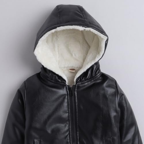Image of Hopscotch Boy's Polyester Pu Full-Sleeve Solid Standard Length Jacket