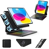 for iPad (A16) 11th/10th Generation Case with Keyboard, Keyboard Case with Magnetic Stand,Detachable Case,Portrait & Typing Modes,Backlight with Multi-Touch Trackpad for iPad 11 &10.9 inch (Black)
