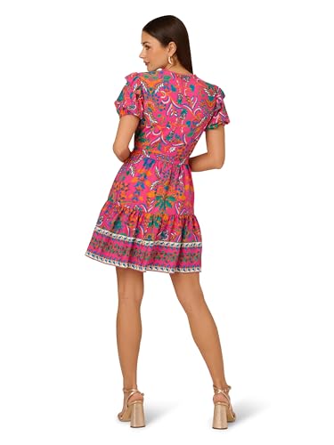 Image of Adrianna Papell Printed Short Flounce Dress