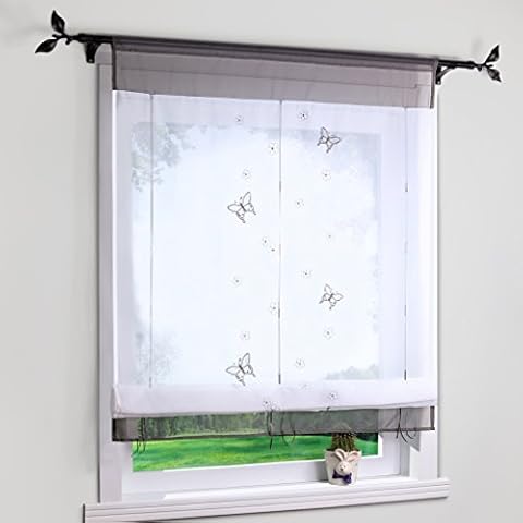 Yujiao Mao Grey Roman Blind with Butterflies Cover