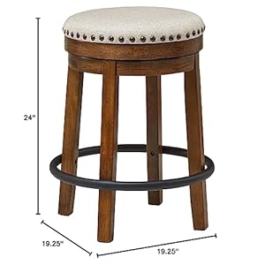 Signature Design by Ashley Valebeck 24 Counter Height Upholstered Swivel Stool Brown Black