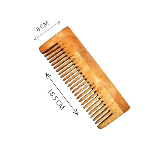Peine de madera de bambú hecho a mano para cabello miniatura 2
