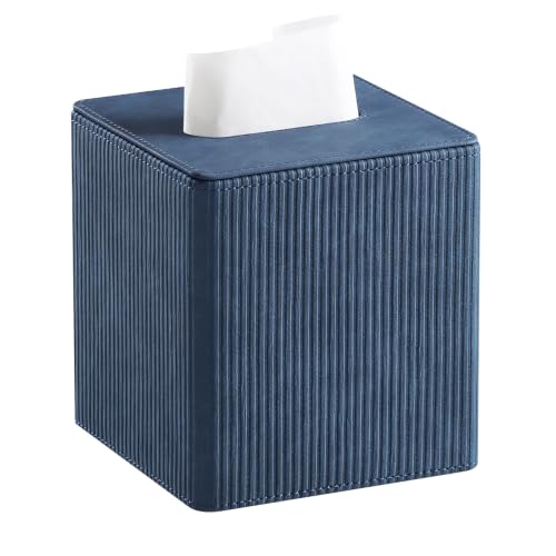 Cretkhp PU Leather Square Tissue Box Cover Tissue Box Holder Cube