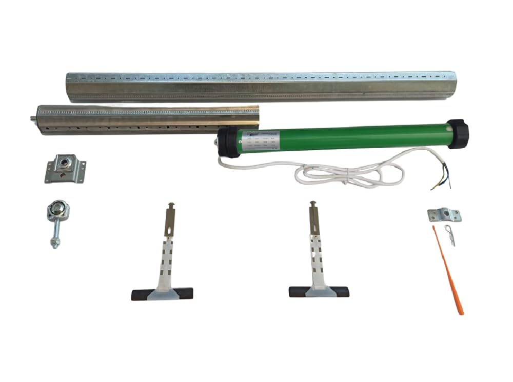 Kit Motorizzazione Tapparelle 100 kg 50 Nm RISPARMIO ENERGETICO Varie Misure RULLO REGOLABILE Motore per tapparelle Completo di Accessori (da 160 cm a 195 cm)