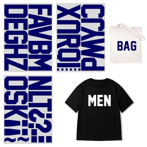4 Inch Iron On Heat Transfer Letters Alphabets Fabric Vinyl DIY for Sport Jerseys T Shirts Clothes Slogan Printing Crafts Decoration (Blue)
