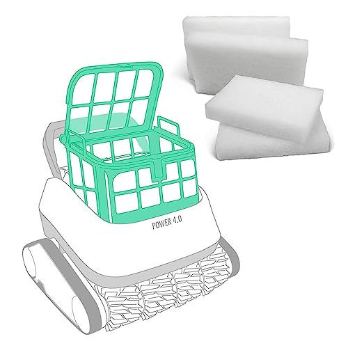 Feinfilter Flux - Ersatzfilter für vollautomatische Poolroboter Power 4.0 und Power Evolution 4.0 - Auswaschbar - Qualitativ hochwertiges Filtermaterial (4X Stück)