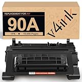 V4INK 1 Pack Compatible Toner Cartridge Replacement for HP CE390A 90A, for use with HP Laserjet Ent 600 M601n M601dn M602n, HP Laserjet M4555 Series Printer