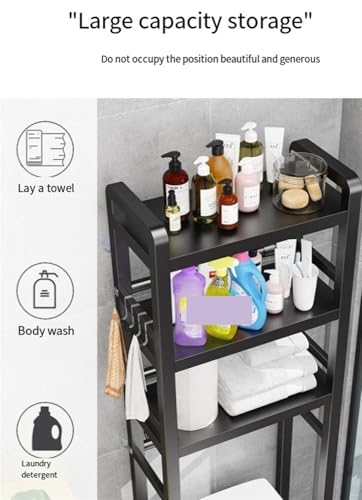 Étagère à linge robuste en métal noir structure stable pour lave-linge et sécheuse compacte - 4