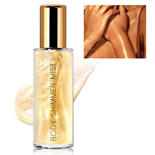 Hosaily Body Luminizer Moisturizing Liquid Highlighter Waterproof Body Shimmer For Face & Body Glow Illuminator Body Liquid Highlighter Bronzer Body Luminizer (#01 Gold) #TOP24
