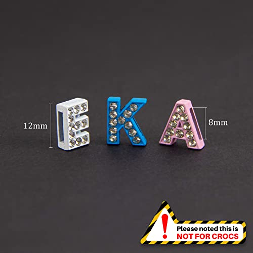 Auear, 52 Pack A-Z 8Mm Full Colors Rhinestone Letter Slide Charms Crystal Alphabet Letter Charm Alloy Letter Charm For Bracelets Necklace Wristbands Diy Jewelry Making (Mix Color B) #TOP1
