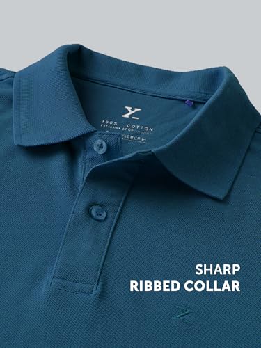 Image of XYXX Men's Nova 100% Combed Cotton Regular Fit Polo T-Shirt