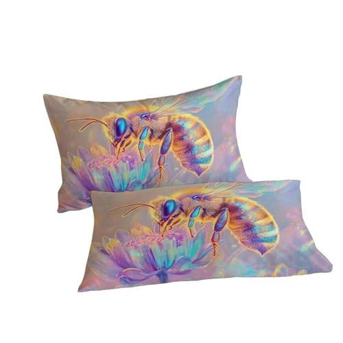 Housse de couette 200x200cm animaux en microfibre avec 2 taies