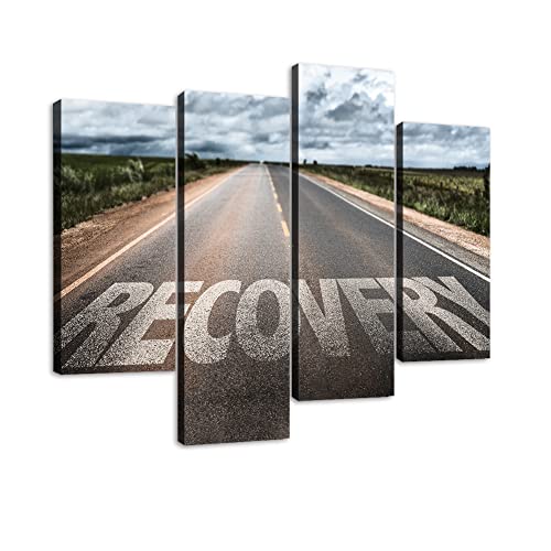 Recovery sign Canvas Wall Art Hanging Paintings Modern Artwork Abstract Picture Prints Home Decoration Gift Unique Designed Framed 4 panel