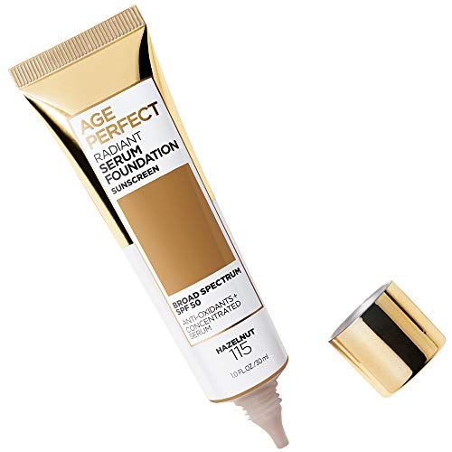 L'Oreal Paris Age Perfect Radiant Serum Foundation with SPF 50, Hazelnut, 1 Ounce - image 2