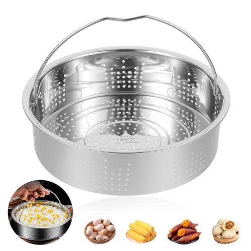 Stainless Steel Steamer Basket 20 cm 304 Stainless Steamer Insert with Handle Steamers Basket Portable Steaming Rack for Home Kitchen Rice Cooker Cooking