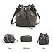 AFKOMST Suede Bucket Bags for Women Medium Slouchy Shoulder Handbag and Drawstring Hobo Purse with 2 Convertible Straps
