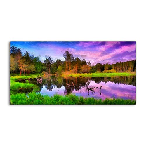 Decoration murale Water Trees Grass 120x60cm verre pour chambre