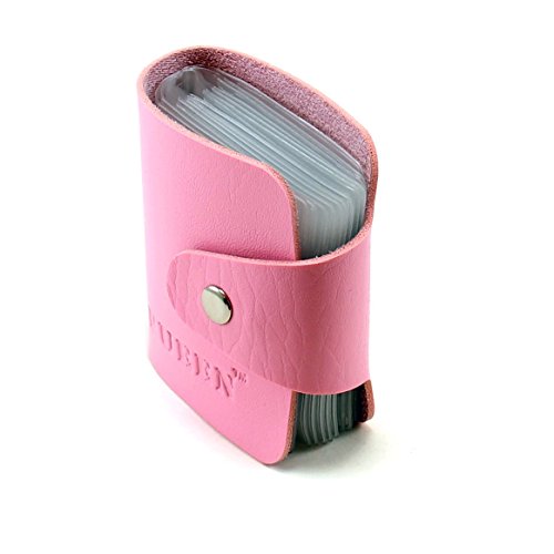 PUEEN Nail Stamp Plate Synthetic Leather Case Holder Organizer Nail Image Stamping Plates Case - Pick Your Color (Pink)-BH000171