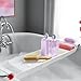 Madesmart Expandable Bath Tray for Bathtubs, Plastic Shower and Bath shelf caddy, white, Multifunctional bathtub bathroom organizer, Premiumwhite