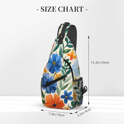 Mochila ligera tipo bandolera con estampado floral para mujer y hombre miniatura 3
