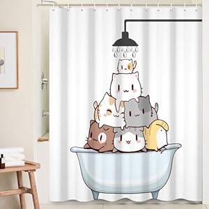 Rideau de Douche Chat Mignon 180x200cm