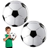 Snhauxinfa Wasserball Aufblasbar,2 Stück Fußball Ball Strandball,Wasserbälle für Aufblasbare Inflatable,Klein Pool Beach Strandbälle,Schwimmbad Wiederverwendbar,40 cm Vor Dem Aufblasen