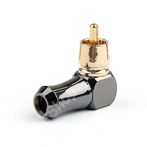 Adaptador conector RCA ángulo recto macho 6.35mm miniatura 1
