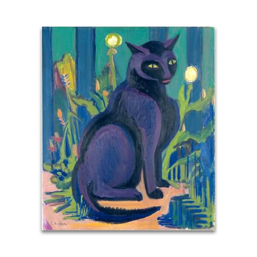 Tableaux décoratifs pour le salon avec l'impression sur toile abstraite Black Cat 70x90