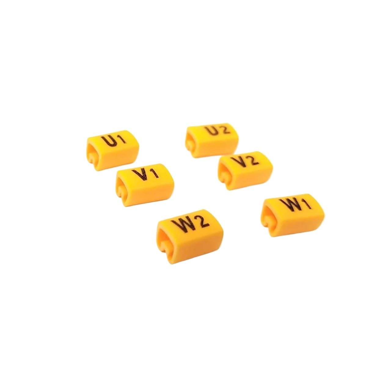 Étiquettes de marquage de câble Type EC U1 V1 W1 U2 V2 W2 U3 V3 W3 Jaune 2.5m 1200pcs