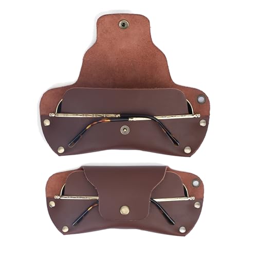 Image of Sunglasses Cases Leather Eyeglass Pouch with Lanyard Portable Soft Eye Glass Case Sunglass Storage Box