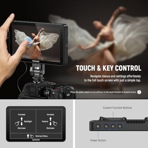 Neewer 10104206 F700 7 Inch Camera Field Monitor, 2000Nit Hd 1920X1080 Ips Touch Screen With 3D Lut, 4K Hdmi Loop In/Out With Peak Focus Dslr Video Assist Hdr Waveform thumb #5