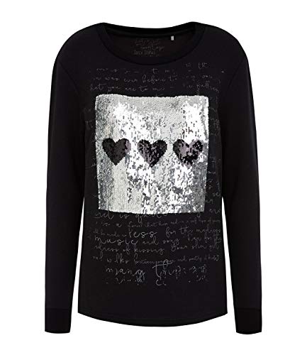 Preisvergleich Produktbild SOCCX Damen Sweatshirt mit Artwork aus Wendepailletten