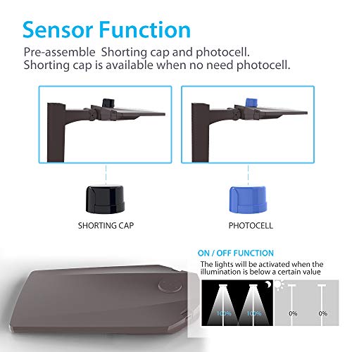 Hyperlite Led Parking Lot Lights 150W 22,500Lm (150Lm/W) 5000K With Dusk To Dawn Photocell Ul Dlc Certified Ip65 Parking Lot Led Lights 180°Adjustable Pole Mount Single Installation #TOP2
