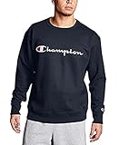Champion Herren Graphic Powerblend Fleece Crew Sweatshirt, Navy/Champion-skript, L EU