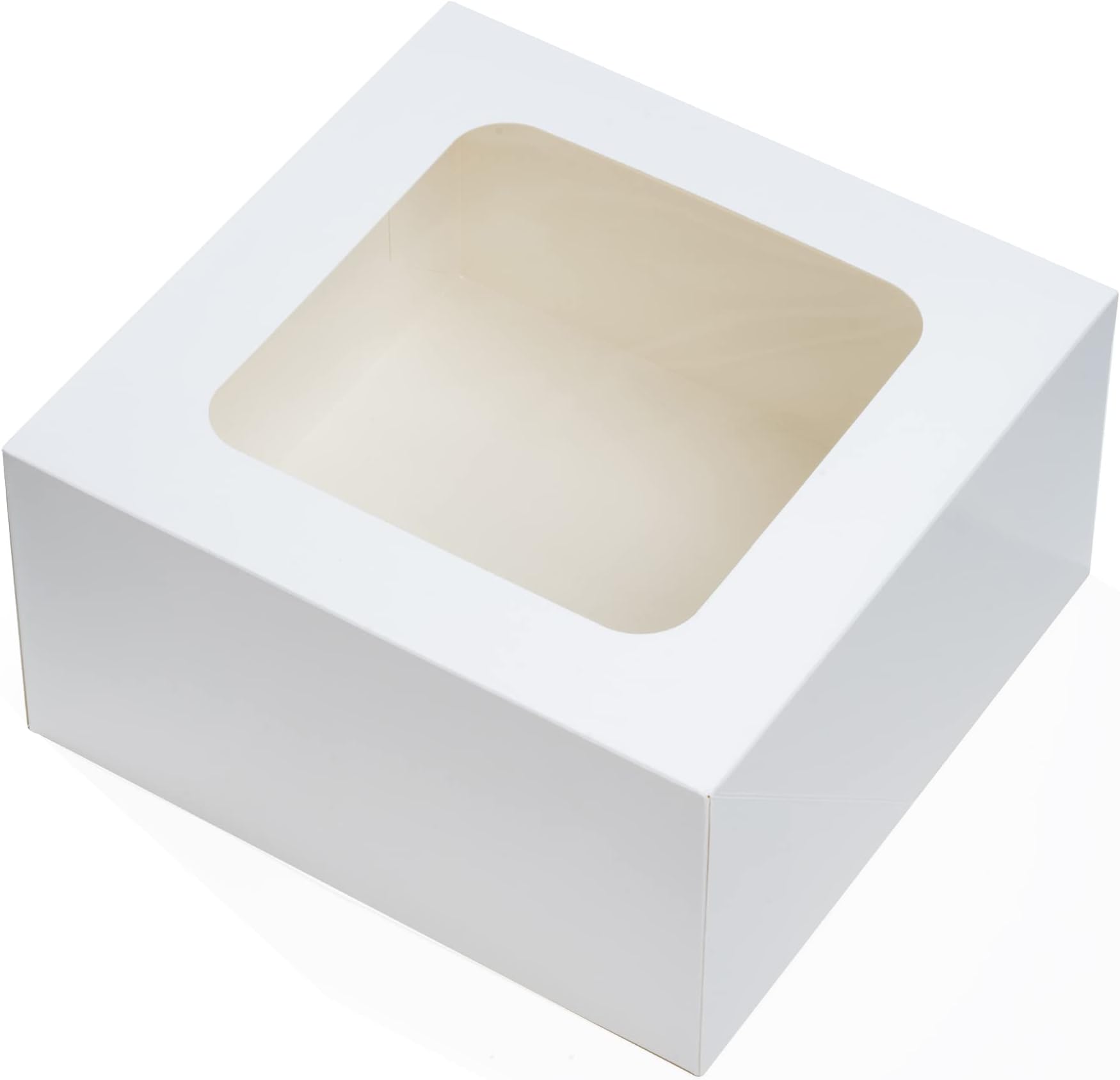 Tcoivs 30-Pack Bakery Boxes with Window, 12 x 8 x 2.5, Cookie Boxes, Auto -Popup Treat Boxes for Pies, Muffins, Donuts and Pastries (White