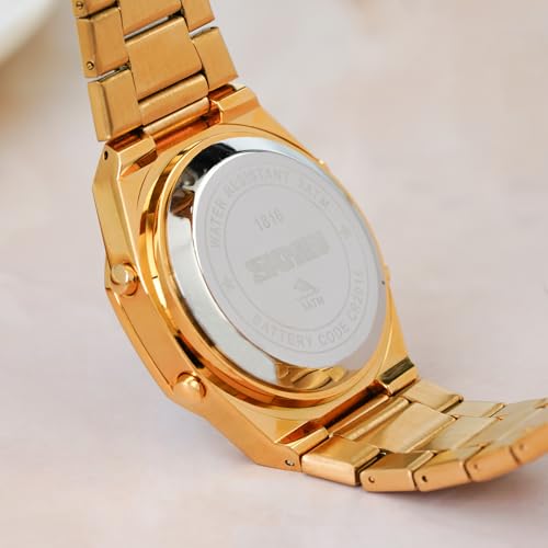 Image of SKMEI Stainless Steel Men Analog Watch Dual-Display Electronic Watch with Luminous 30M Waterproof Watch Fashion Multifunctional Sports Watch for Men- 1816